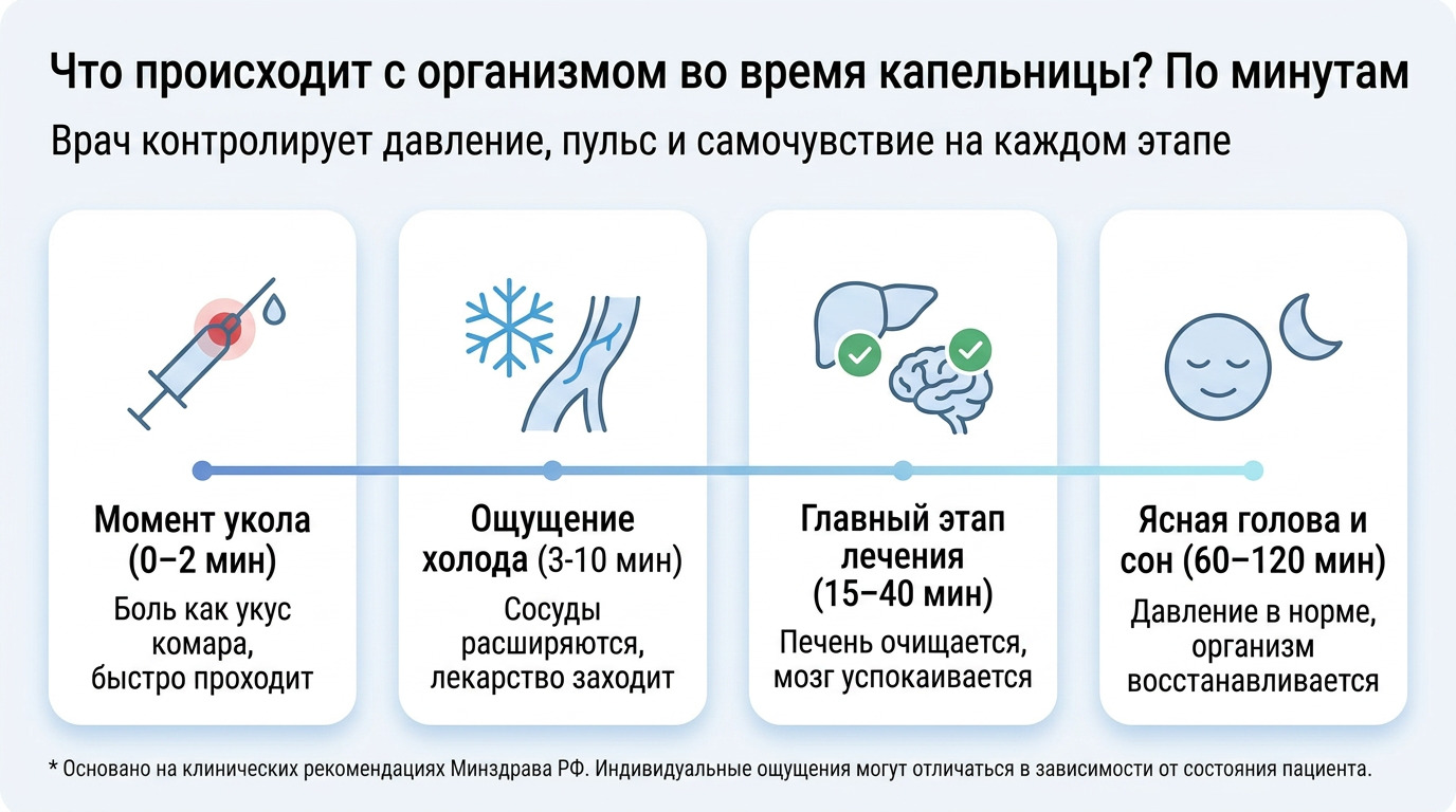 Инфографика о принципе воздействия инфузии на организм
